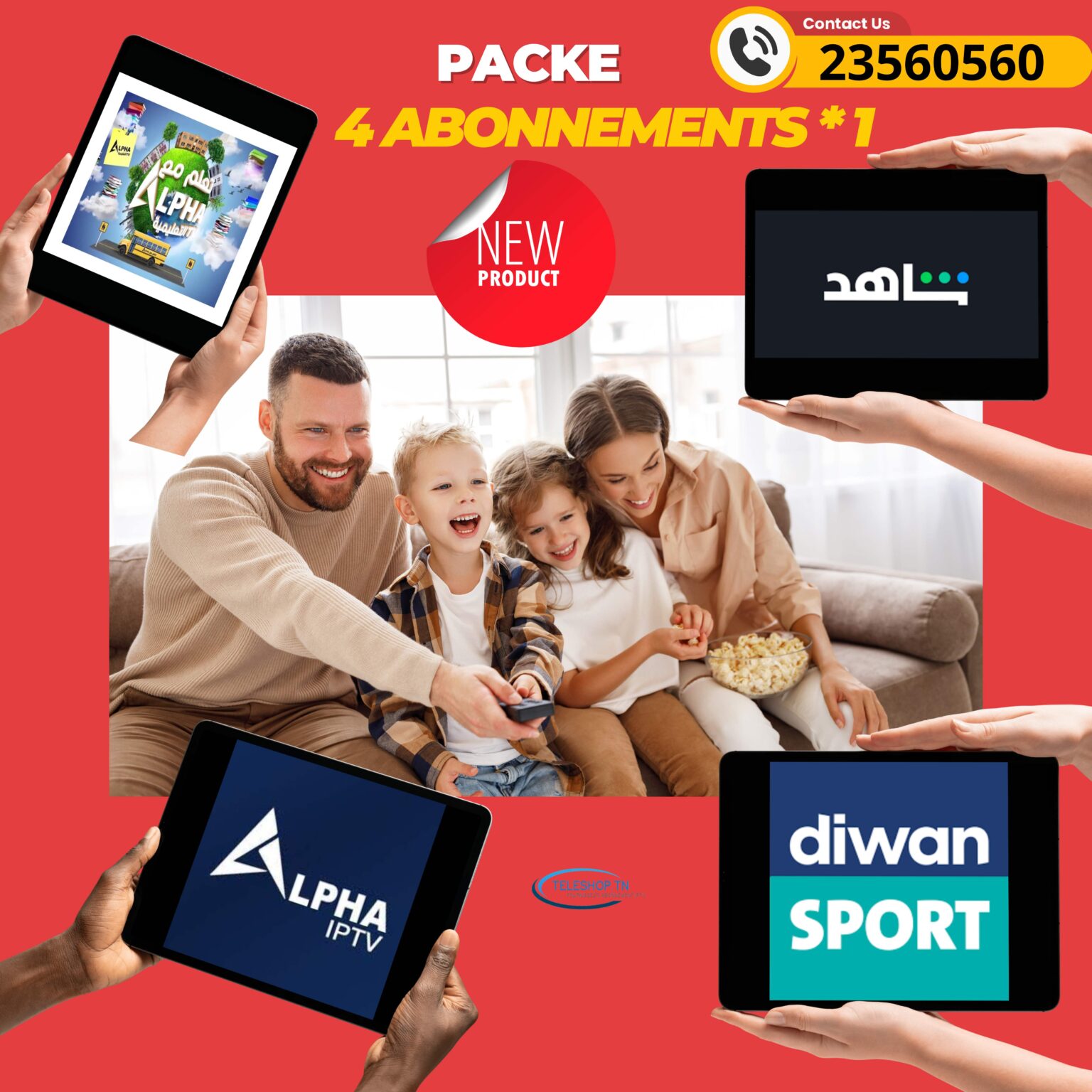 Pack Abonnement ALPHA IPTV + DIWAN SPORT TV + ATAALIMIYA + SHAHID12 ...