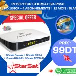 RÉCEPTEUR STARSAT SR-PS56 FULL HD 1080P + 4 ABONNEMENTS 12 MOIS / BLANC