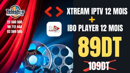 ABONNEMENT IPTV XTREAM 12 MOIS + ACTIVATION IBO PLAYER 12 MOIS